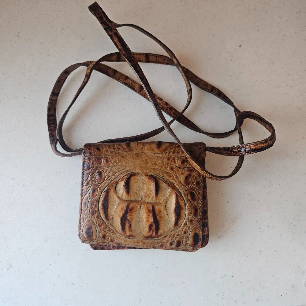 NWOT Brahmin Wallet Crossbody Mini-Bag Almond Melbourne Y2K Original